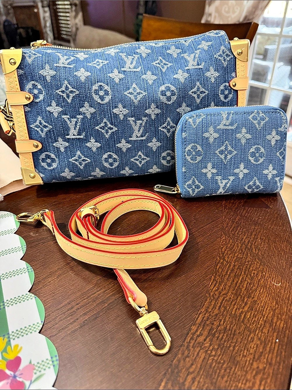 Denim Blue Crossbody Bag with wallet